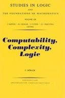 Couverture : Computability, complexity, logic