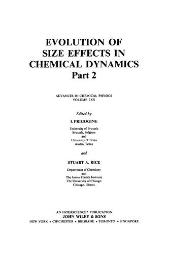 Couverture : Advances in Chemical Physics