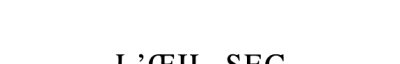 Couverture : L'Œil sec