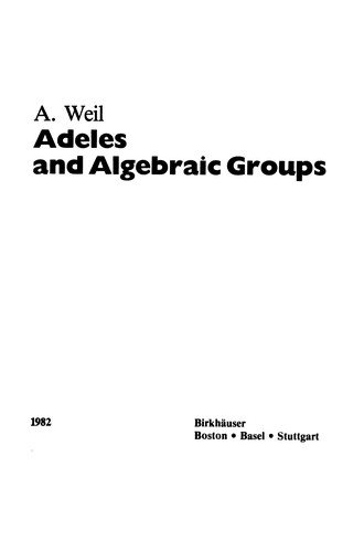 Couverture : Adeles and algebraic groups