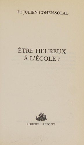 Couverture : Etre heureux à l'école ?