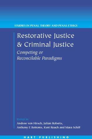 Couverture : Restorative justice and criminal justice