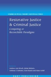 Couverture : Restorative justice and criminal justice