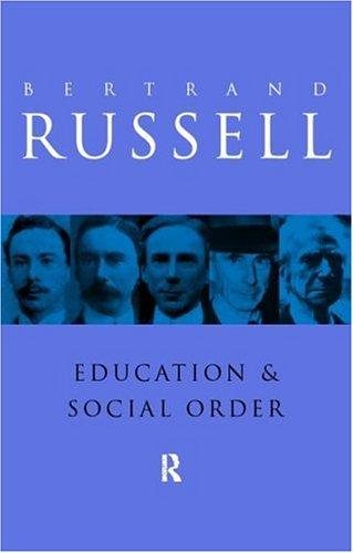 Couverture : Education and the social order