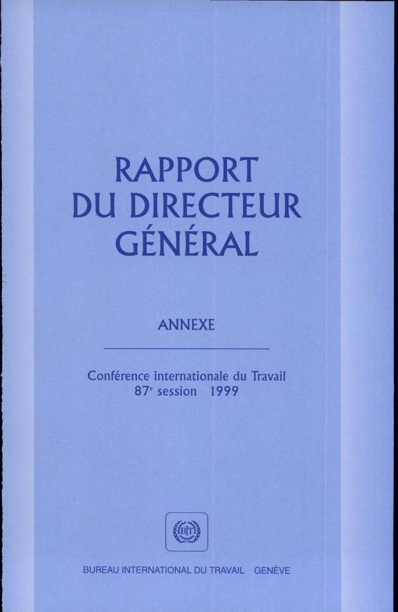 Couverture : Rapport du Directeur général