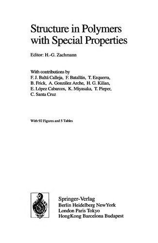 Couverture : Structure in polymers with special properties