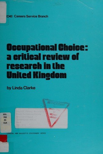 Couverture : Occupational choice
