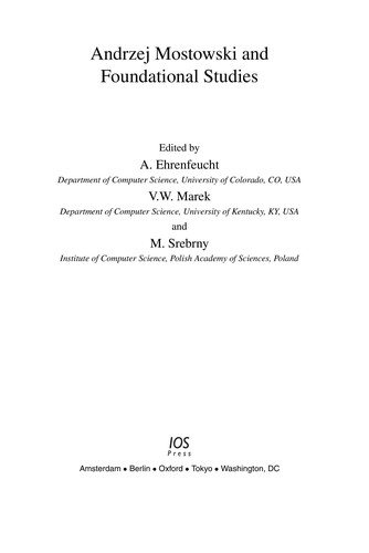 Couverture : Andrzej Mostowski and foundational studies