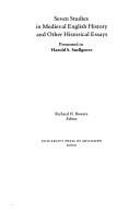 Couverture : Seven studies in medieval English history and other historical essays