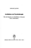 Couverture : Architektur als Psychotherapie