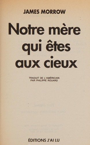 Couverture : Notre mère qui êtes aux cieux