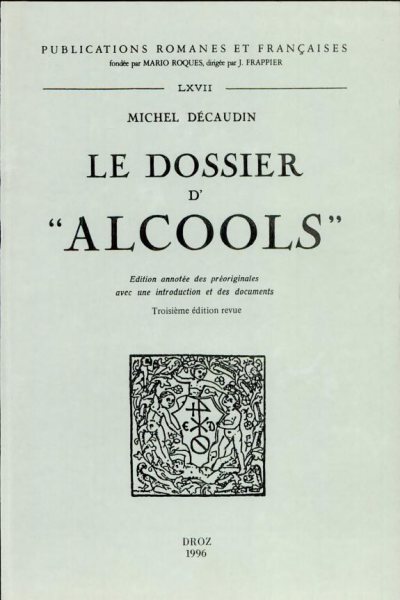 Couverture : Le dossier d'"Alcools"
