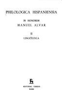 Couverture : Philologica hispaniensia