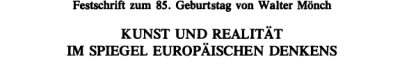Couverture : Kunst und Realität im Spiegel europäischen Denkens