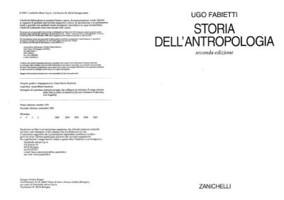 Couverture : Storia dell'antropologia