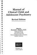 Couverture : Manual of clinical child and adolescent psychiatry