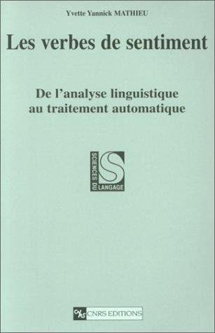 Couverture : Les verbes de sentiment