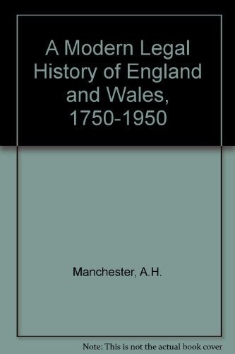 Couverture : A modern legal history of England and Wales 1750-1950