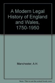 Couverture : A modern legal history of England and Wales 1750-1950