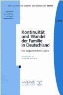 Couverture : Mensch als soziales und personales Wesen, vol. 19: Kontinuit at und Wandel der Familie in Deutschland