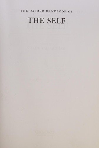 Couverture : The Oxford handbook of the self