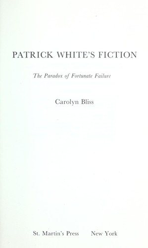 Couverture : Patrick White's fiction