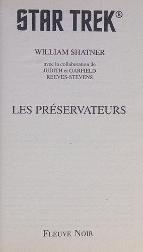 Couverture : Les préservateurs