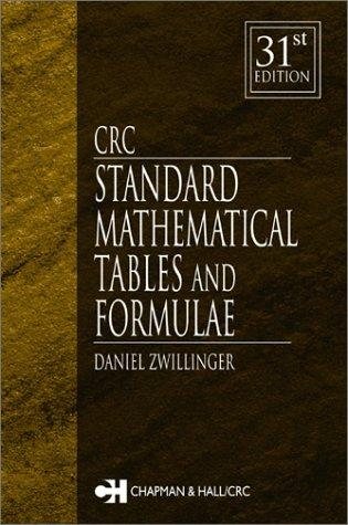 Couverture : Standard mathematical tables and formulae