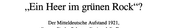 Couverture : Ein Heer im grünen Rock?