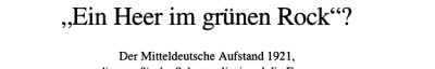Couverture : Ein Heer im grünen Rock?