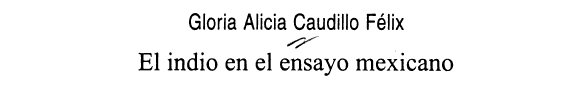 Couverture : El indio en el ensayo mexicano