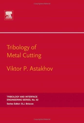 Couverture : Tribology of metal cutting