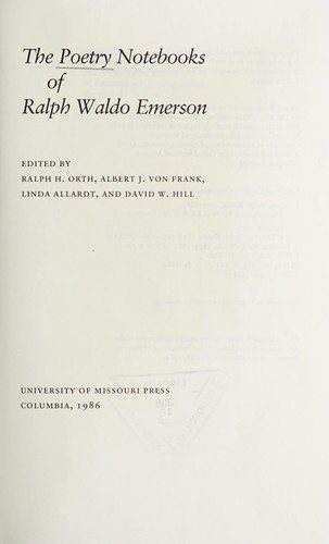Couverture : The poetry notebooks of Ralph Waldo Emerson