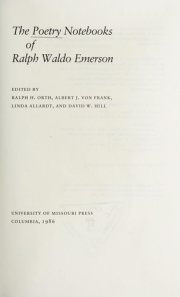 Couverture : The poetry notebooks of Ralph Waldo Emerson