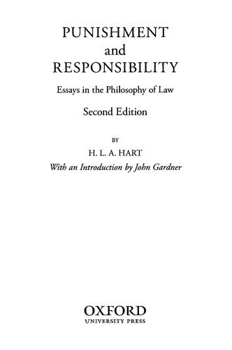 Couverture : Punishment and Responsibility