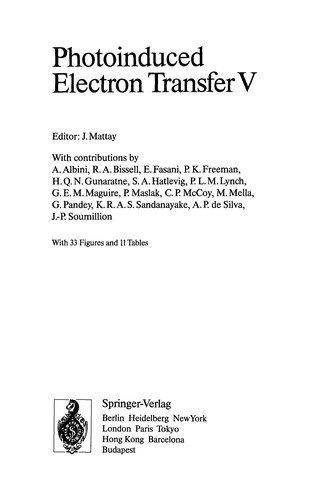 Couverture : Photoinduced Electron Transfer V