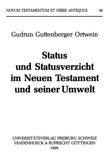 Couverture : Status und Statusverzicht im Neuen Testament und seiner Umwelt