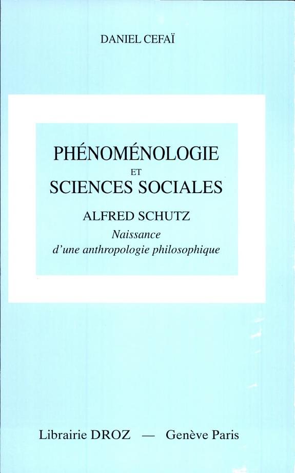 Couverture : Phénoménologie et sciences sociales