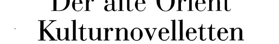 Couverture : Der Alte Orient