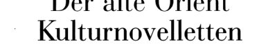 Couverture : Der Alte Orient