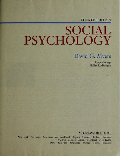 Couverture : Social psychology