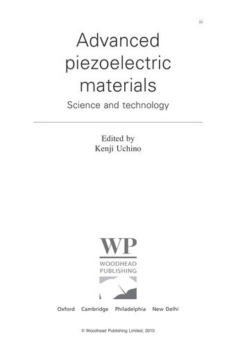 Couverture : Advanced piezoelectric materials