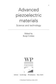 Couverture : Advanced piezoelectric materials