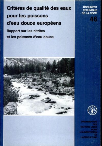 Couverture : Critères de qualité des eaux pour les poissons d'eau douce européens