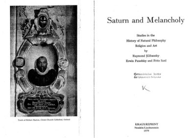 Couverture : Saturn and melancholy