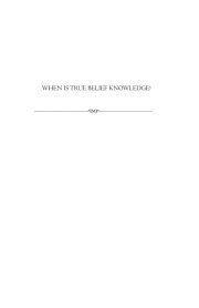 Couverture : When is True Belief Knowledge?