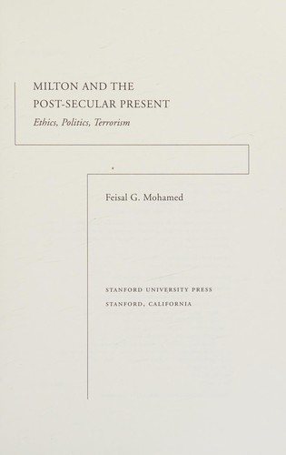 Couverture : Milton and the post-secular present