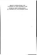 Couverture : Essays in international law in honour of Judge Manfred Lachs =