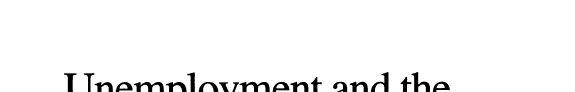 Couverture : Unemployment and the economists