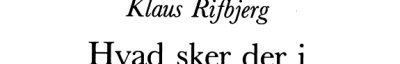 Couverture : Hvad sker der i kvarteret?